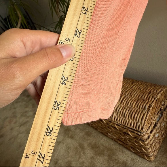 J. Jill Women's Open Front Cardigan Coral Pink Linen Blend Lightweight Size L - Picture 9 of 13